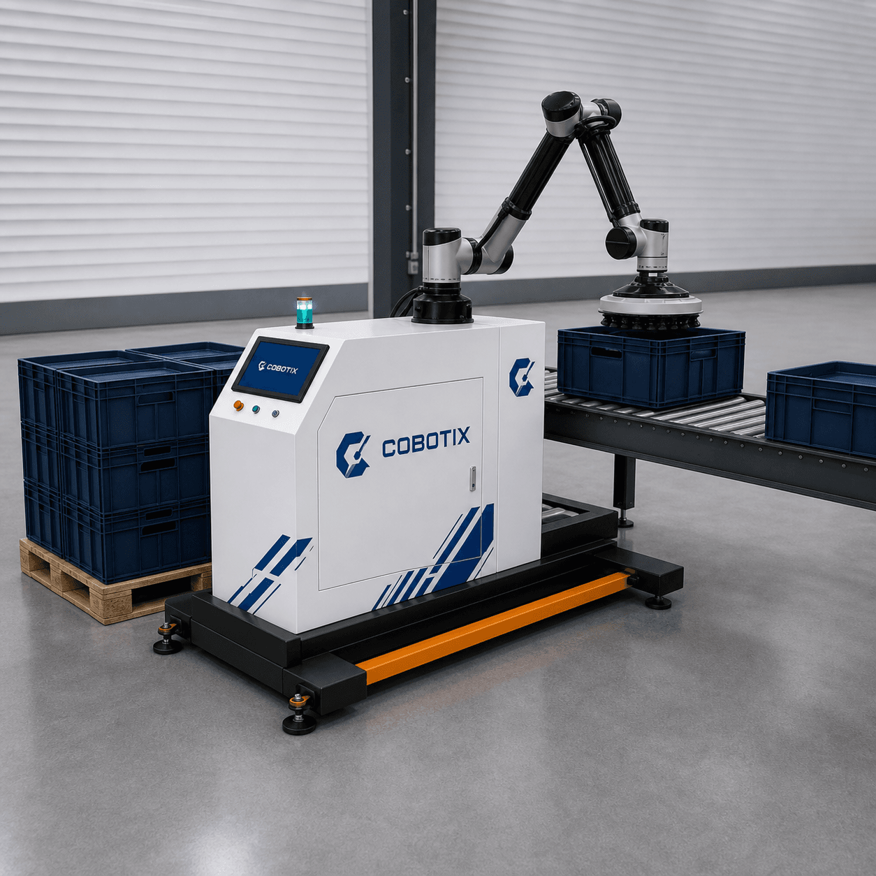 פתרון סוף קו Cobotix למשטוח קרטונים