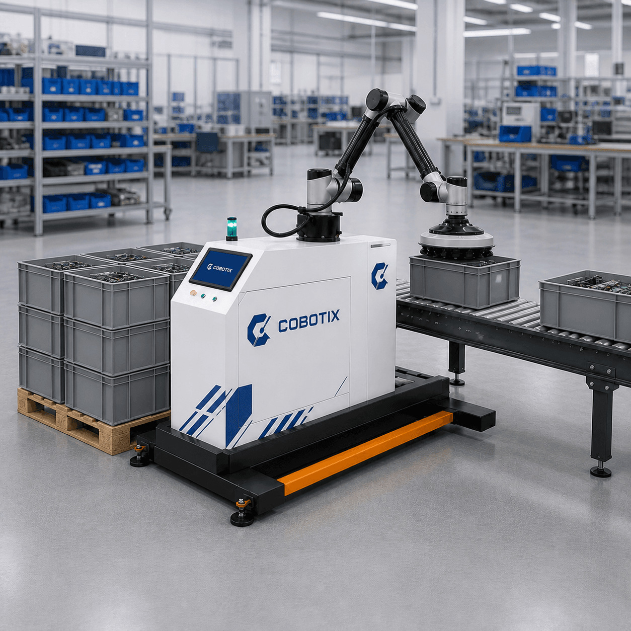 Palletizing system Cobotix בעבודה