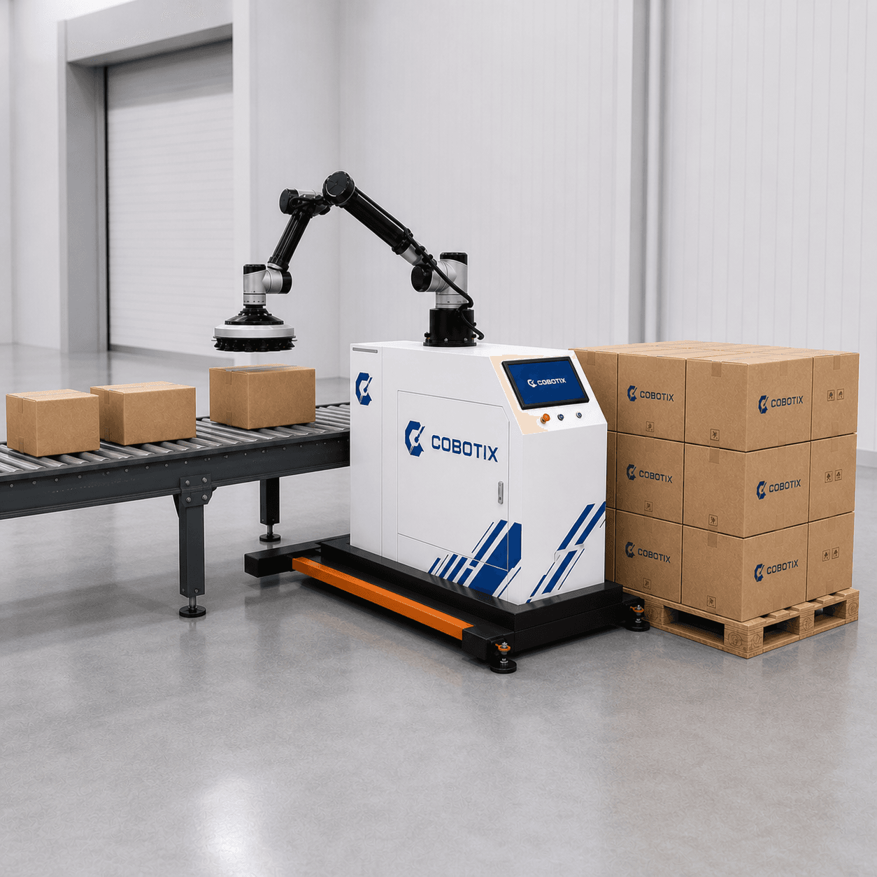 מערכת Cobotix קומפקטית עם משטח צמוד