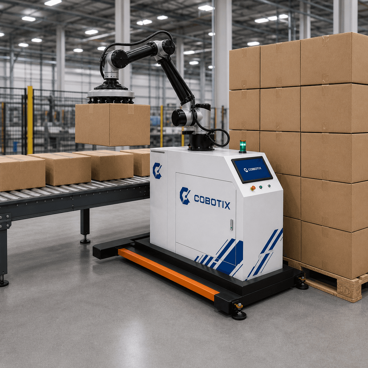 מערכת Cobotix לעומס גבוה עם מסוע קצה קו